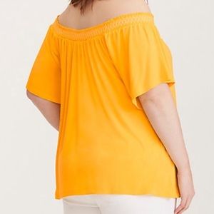 Torrid yellow off the shoulder short sleeve top 3x